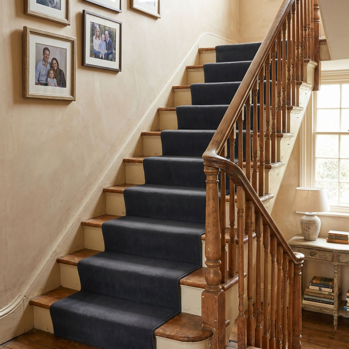 Plain D. Gray Stair Runner