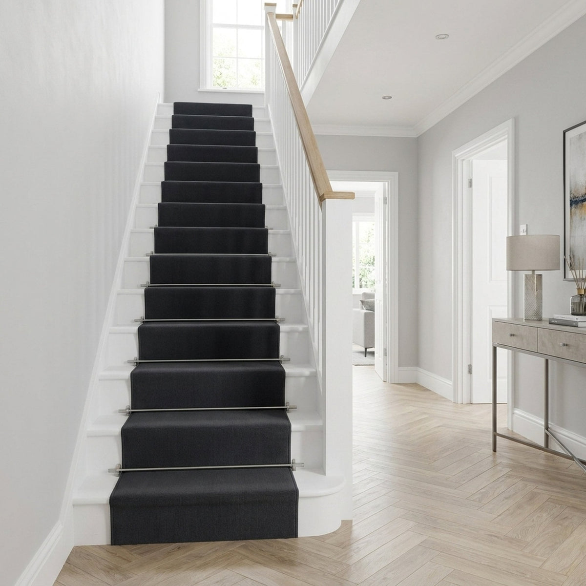 Plain D. Gray Stair Runner