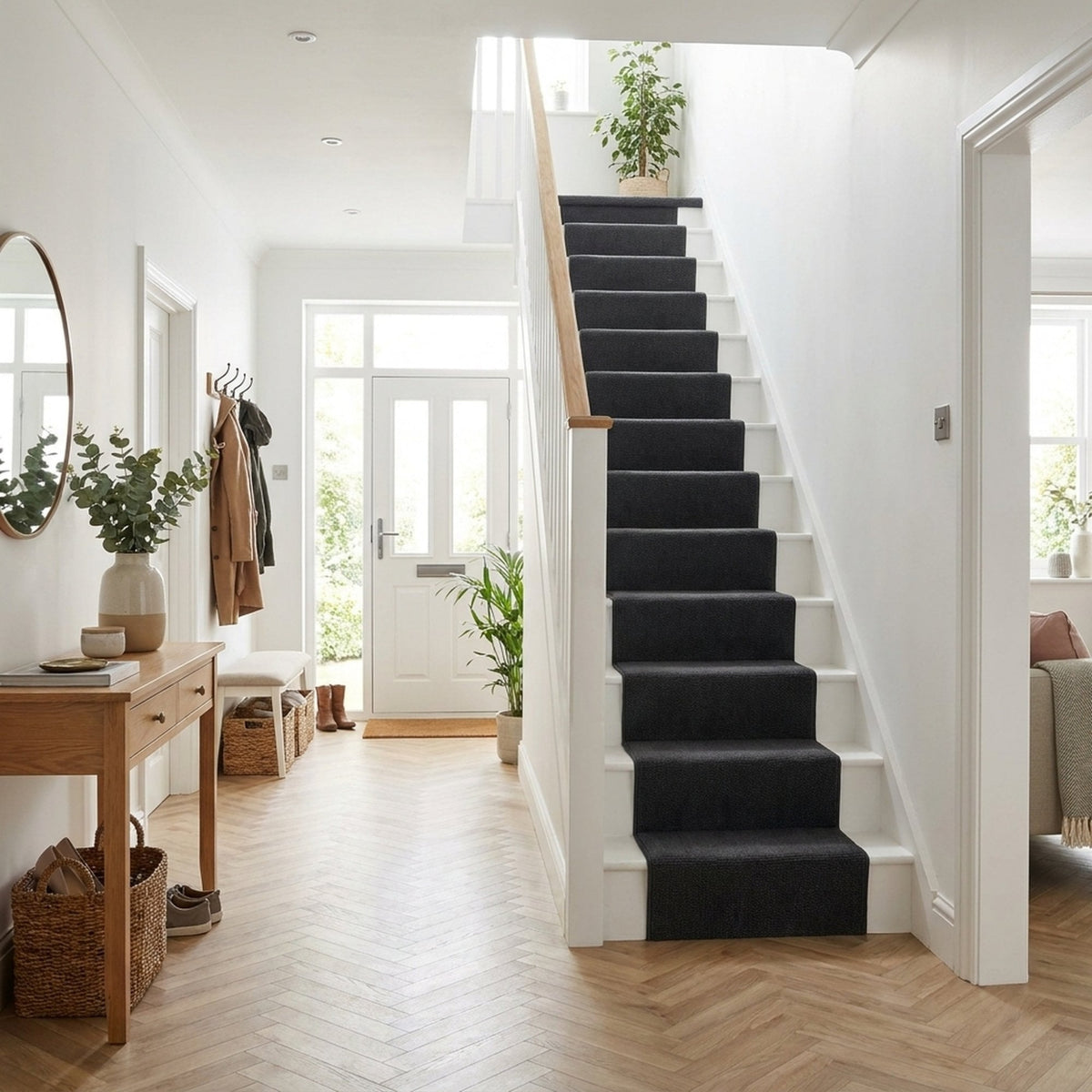 Plain D. Gray Stair Runner