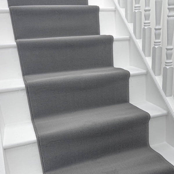 Plain L. Gray Stair Runner
