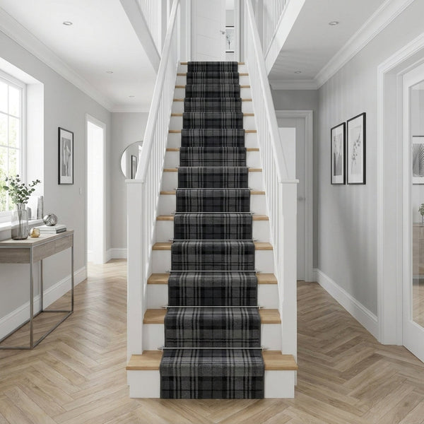 Tartan Schwarz Treppenläufer