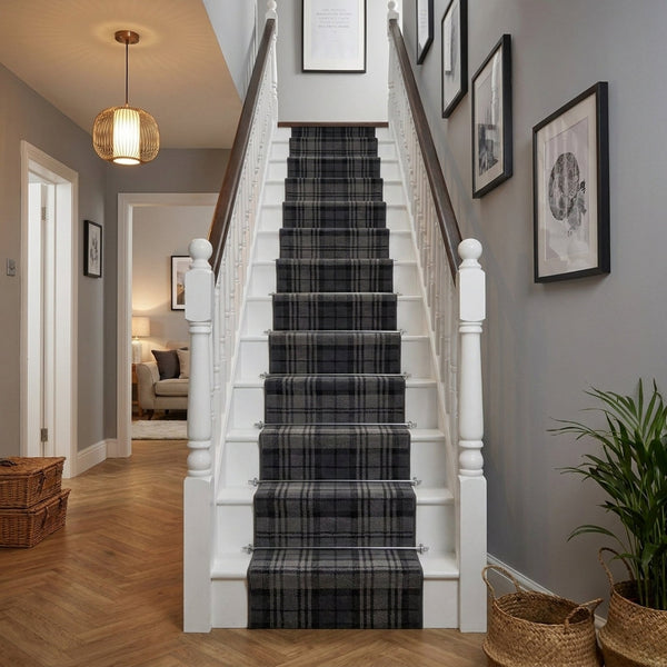 Tartan Schwarz Treppenläufer