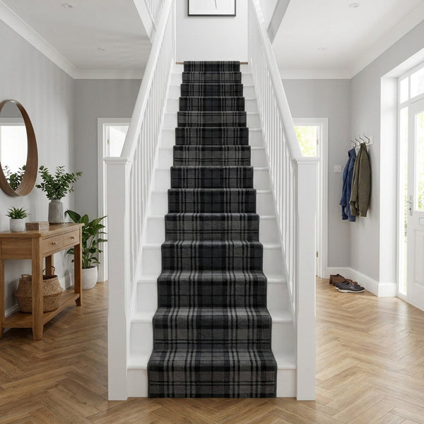 Tartan Schwarz Treppenläufer