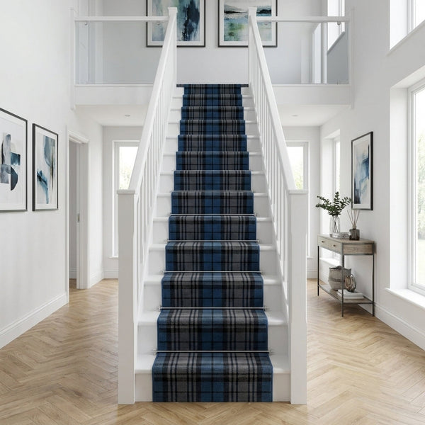 Tartan Blau Treppenläufer