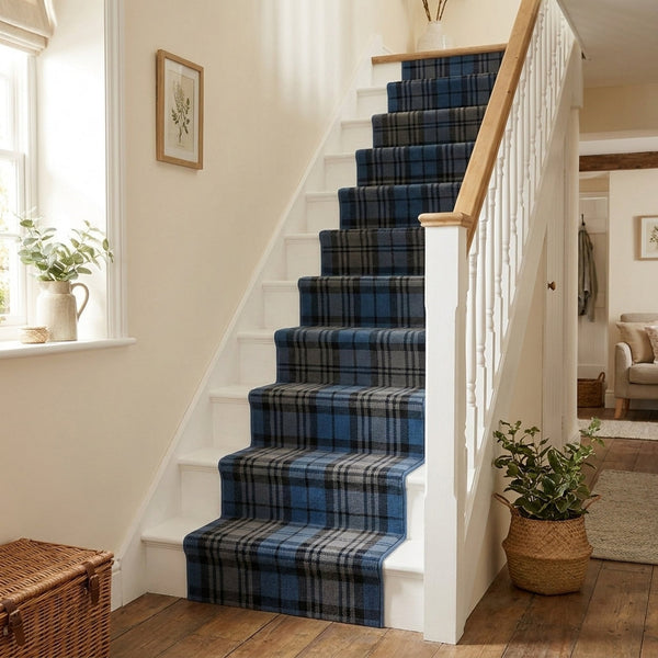 Tartan Blau Treppenläufer