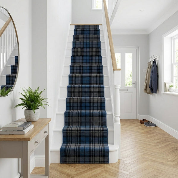 Tartan Blau Treppenläufer