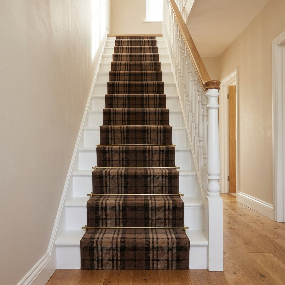 Tartan Marron Tapis d’escalier