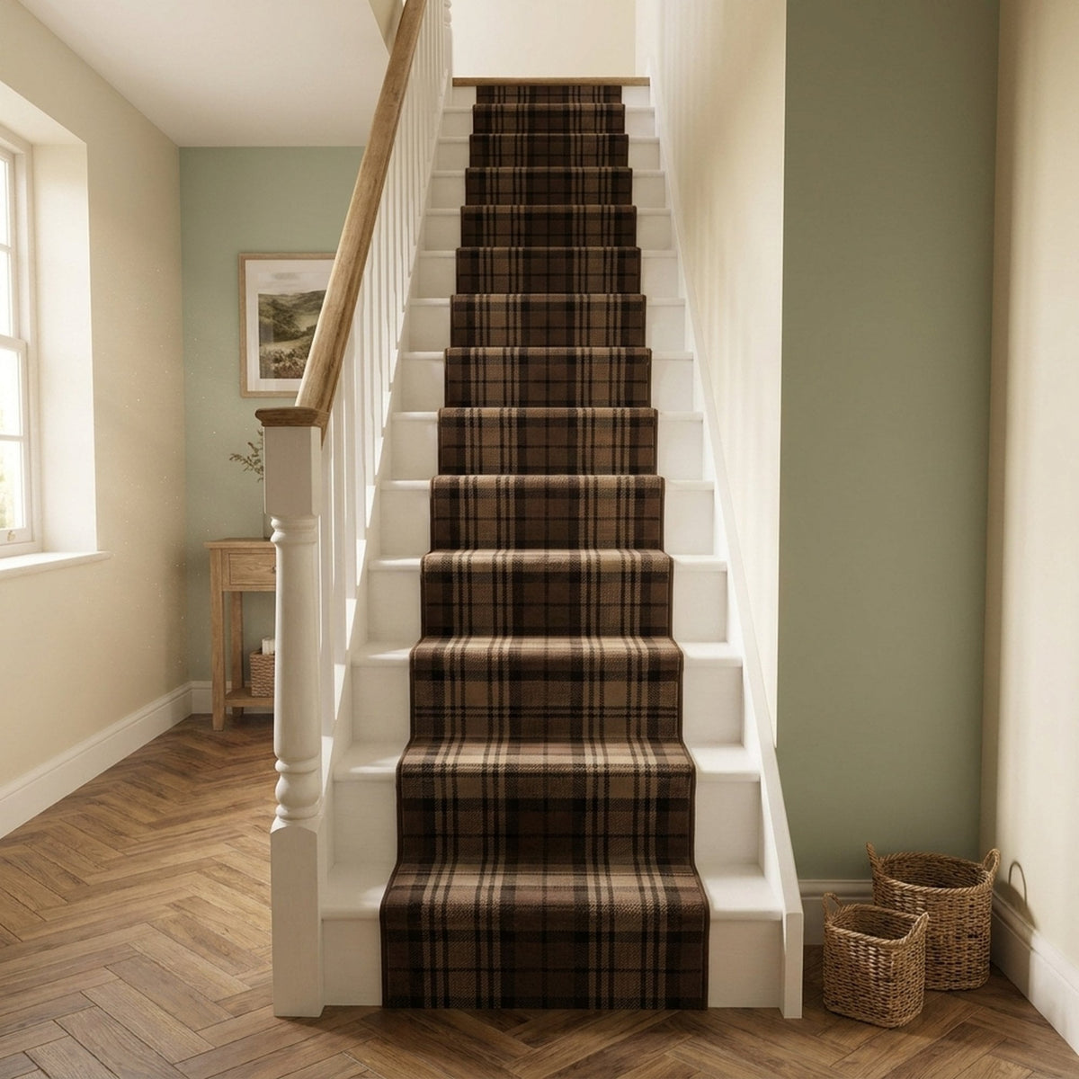 Tartan Marron Tapis d’escalier