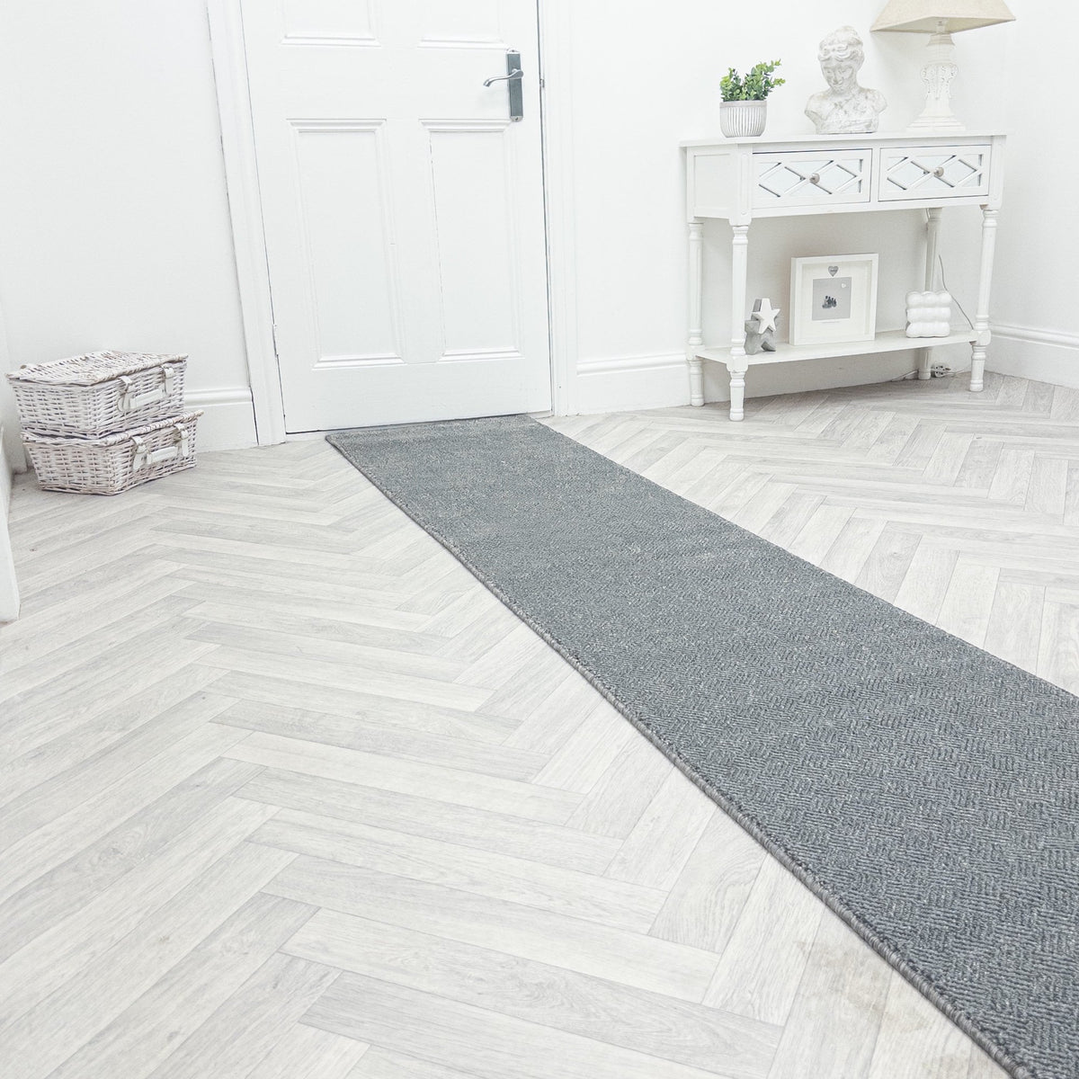 New Moonlight Grey Dark Grey Hall Runner
