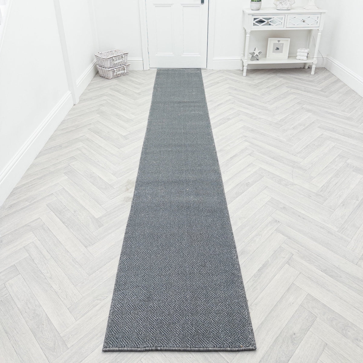 New Moonlight Grey Dark Grey Hall Runner