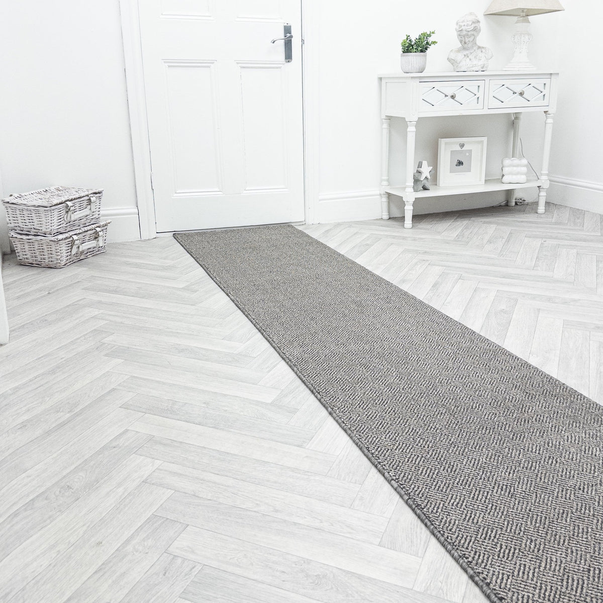 New Moonlight Beige Dark Gray Rug Runner