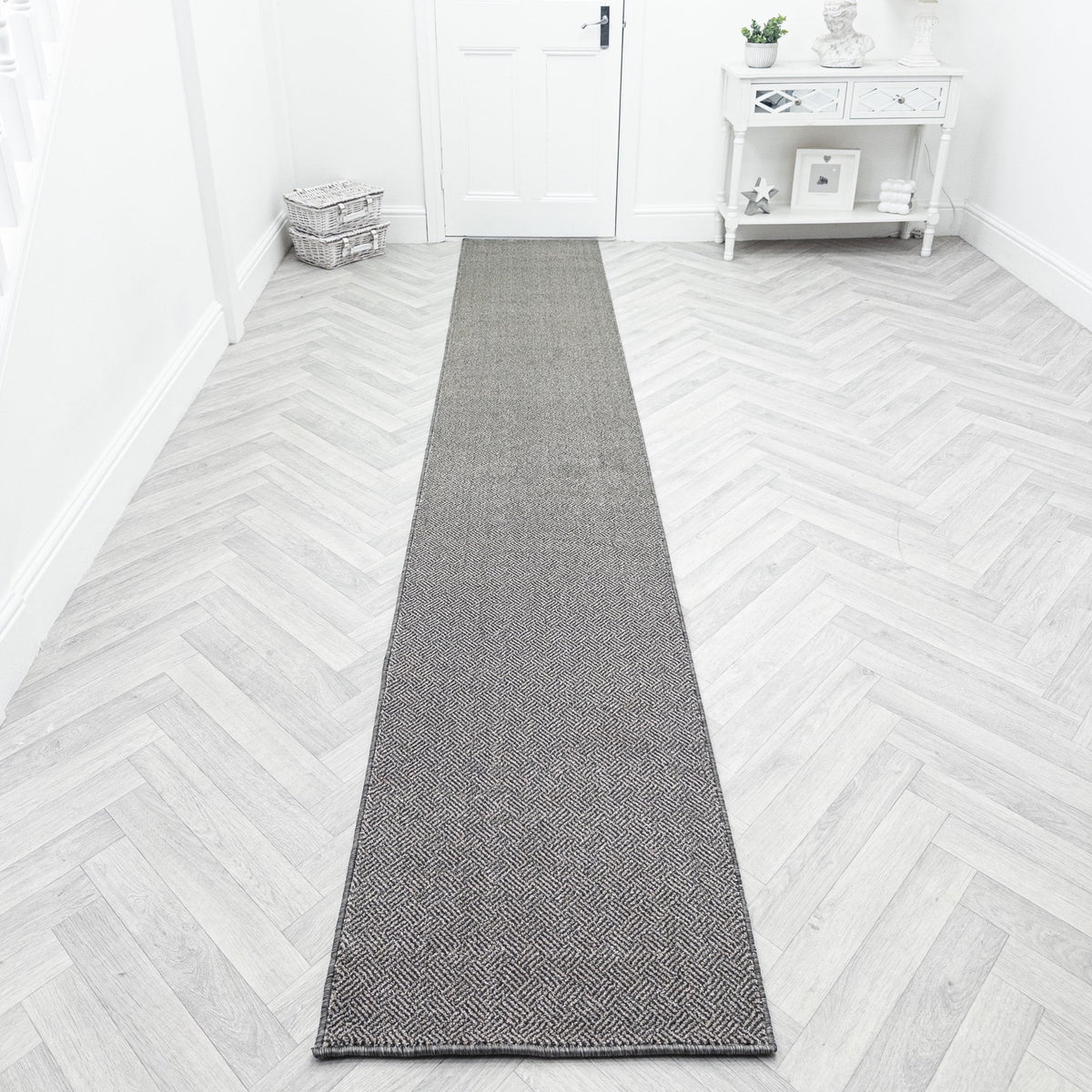 New Moonlight Beige Dark Gray Rug Runner