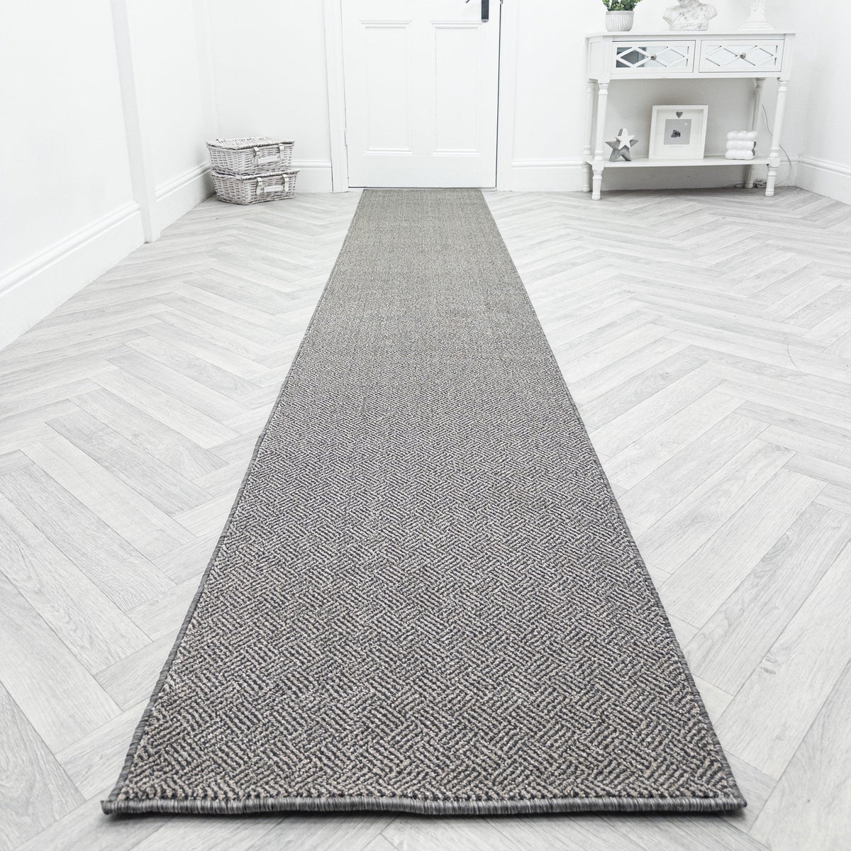 New Moonlight Beige Dark Gray Rug Runner