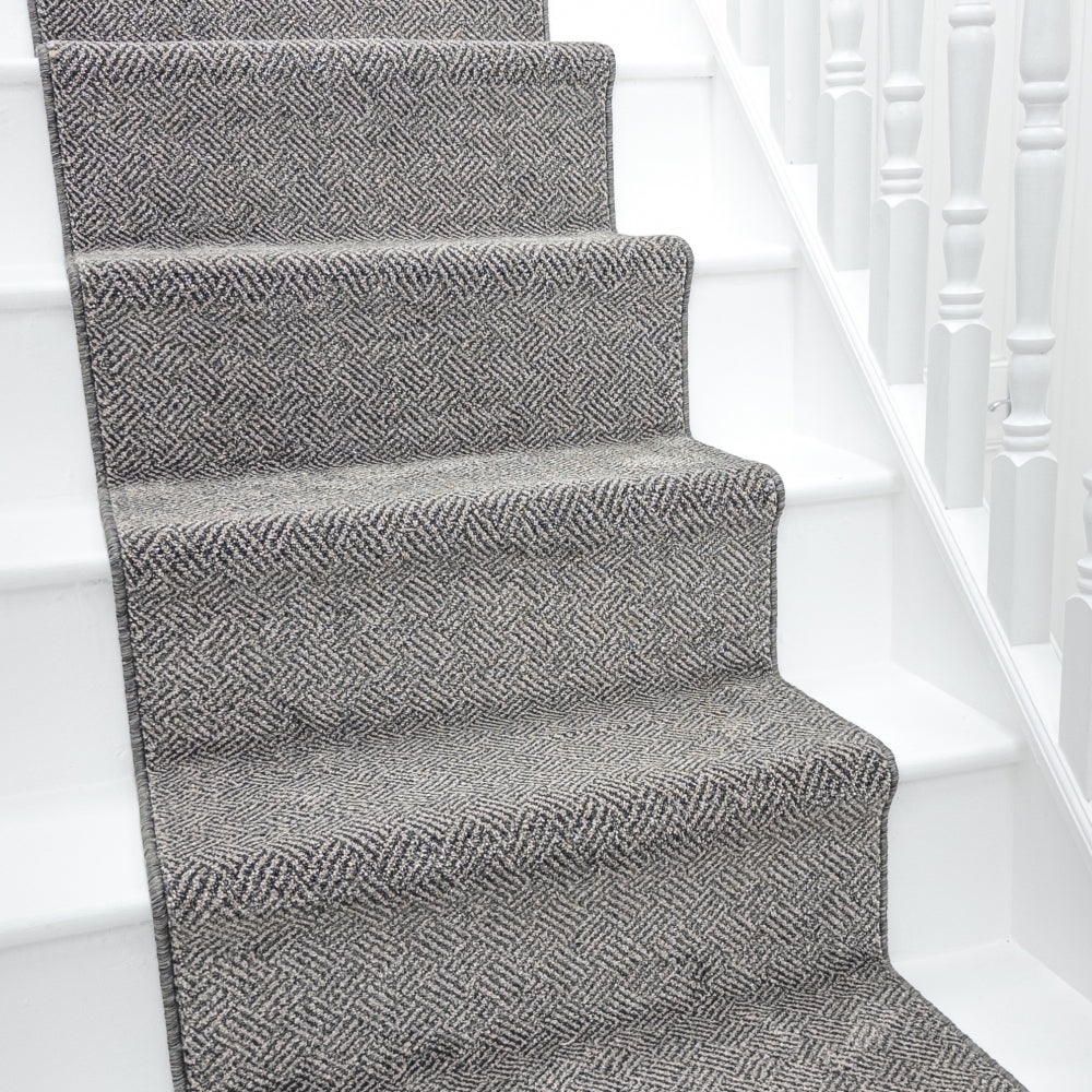 New Moonlight Beige Dark Grey Stair Runner