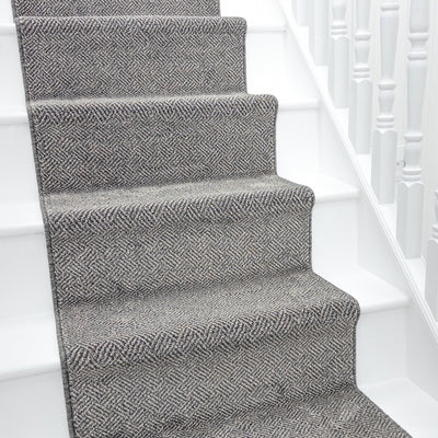 New Moonlight Beige Dark Grey Stair Runner