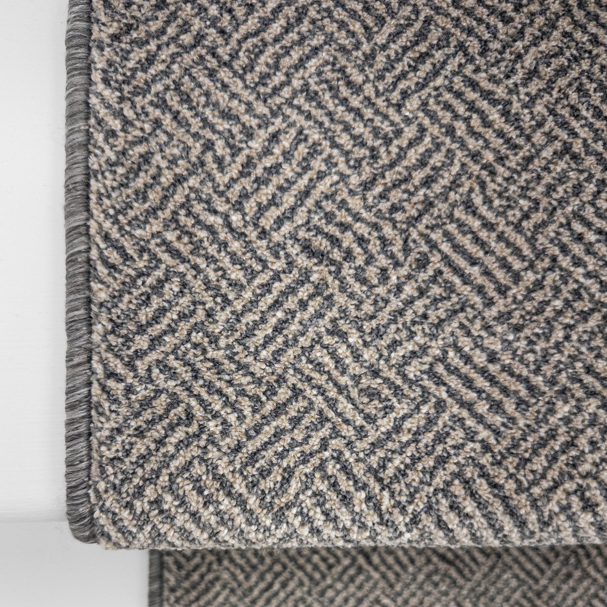 New Moonlight Beige Dark Grey Stair Runner