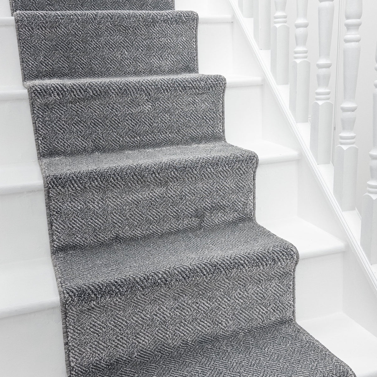 New Moonlight Grey Dark Grey Stair Runner