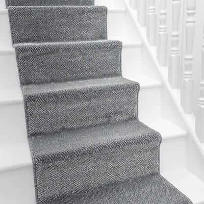 New Moonlight Grey Dark Grey Stair Runner
