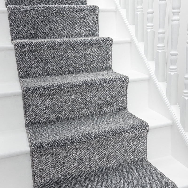 New Moonlight Grey Dark Grey Stair Runner