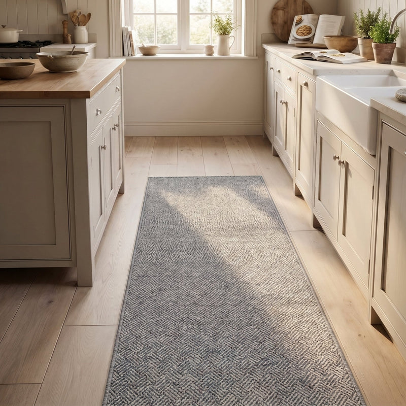 New Moonlight Beige Dark Grey Kitchen Runner