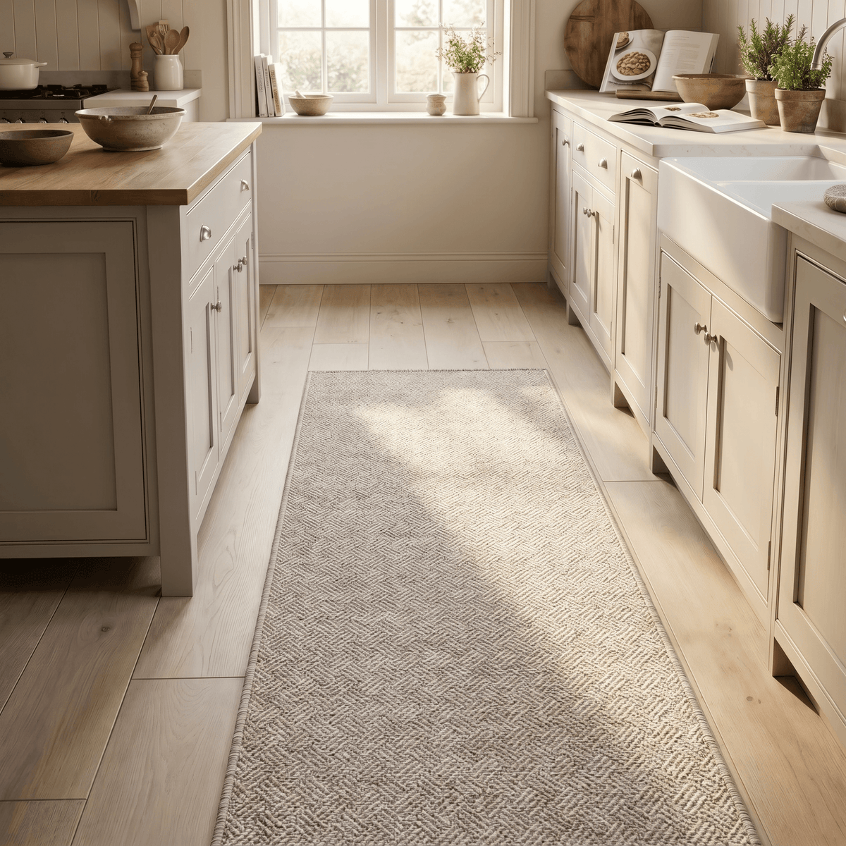 New Moonlight Sand Cream Kitchen Runner