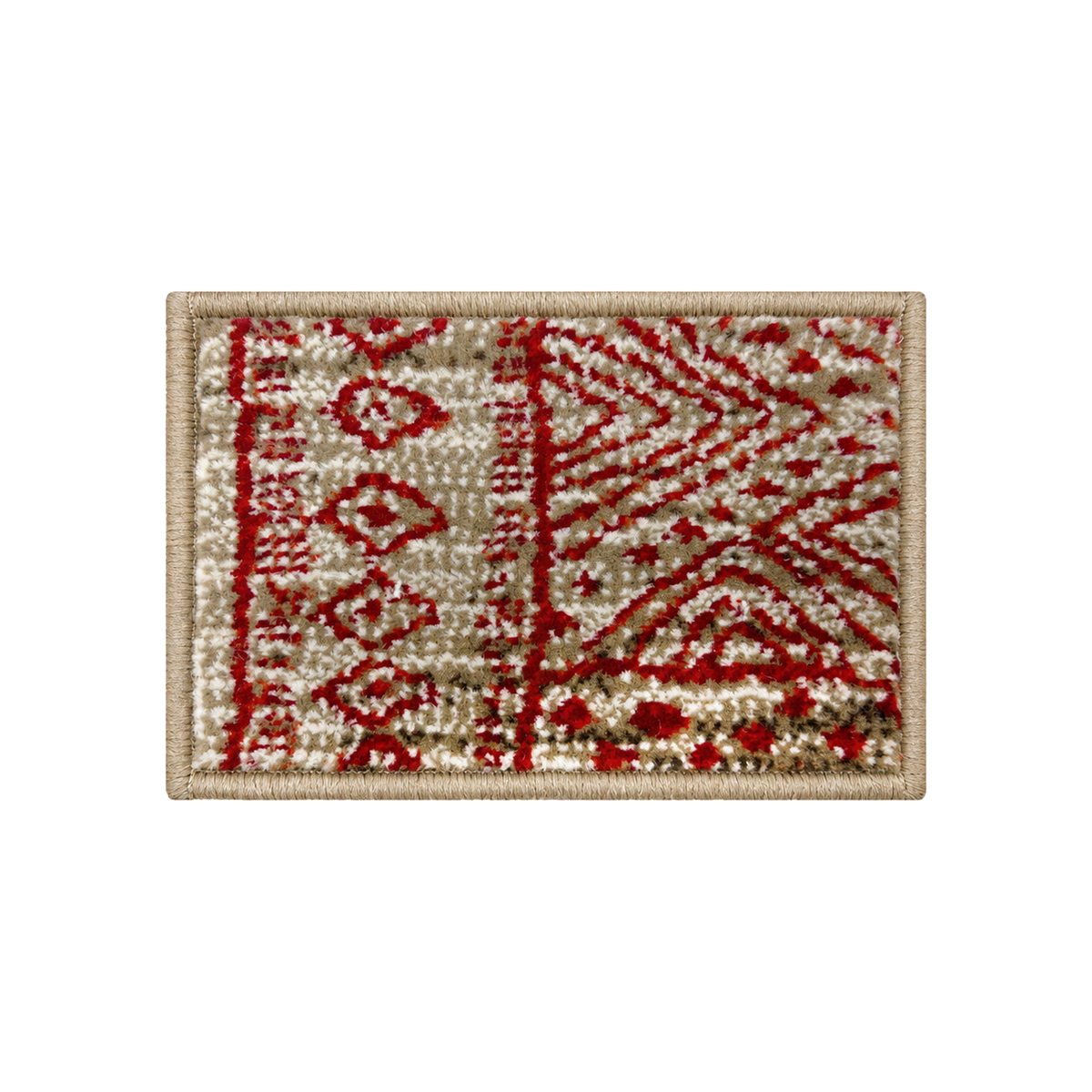 Runrug Afrikans Taupe / Red Sample Swatch