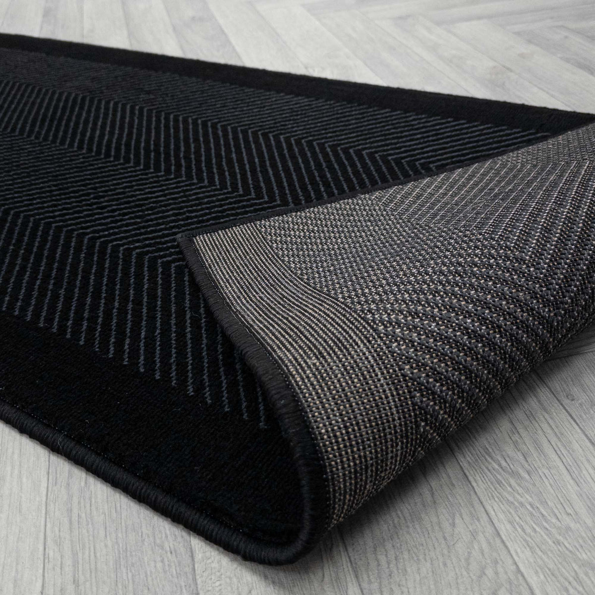 Dancette Border Black Rug Runner