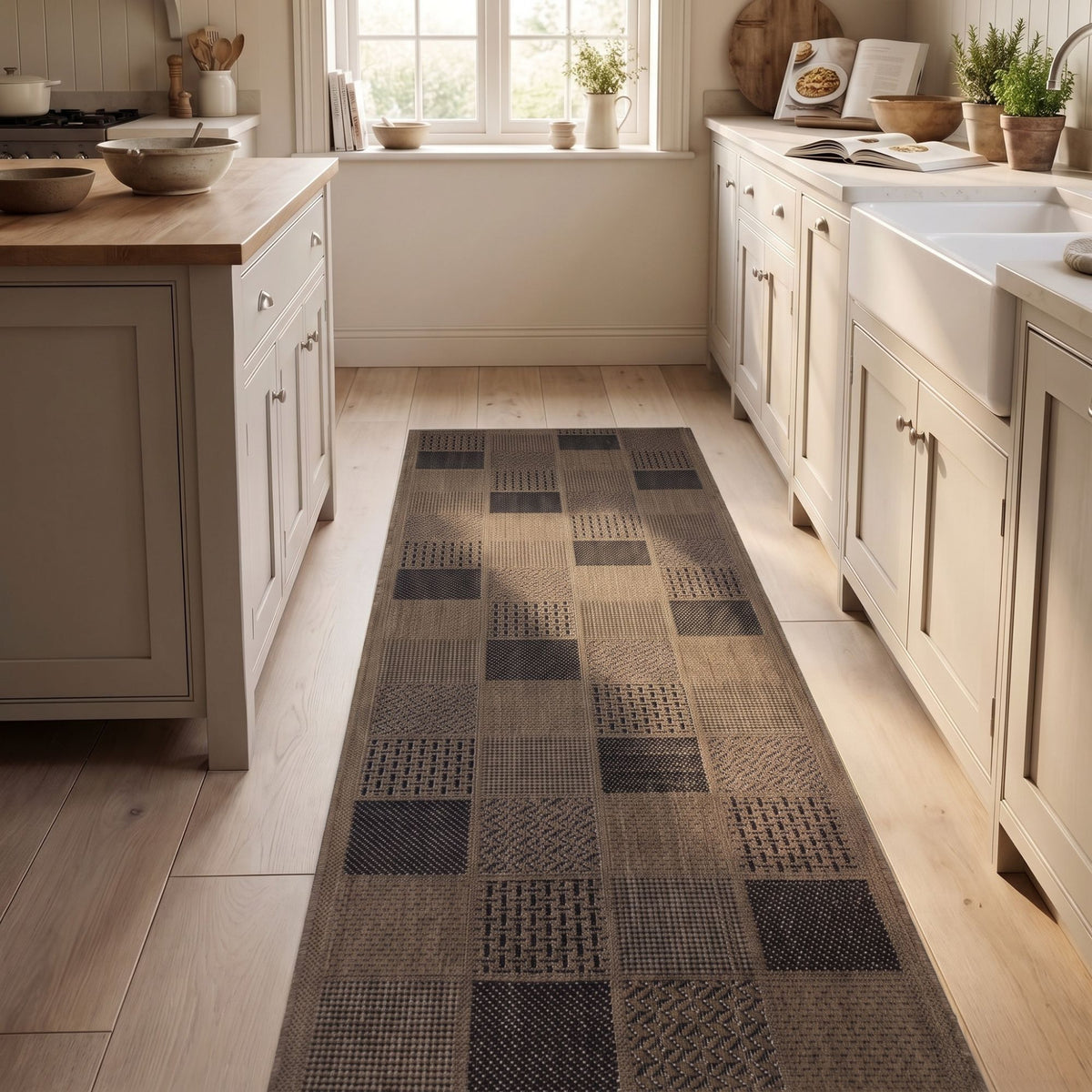 Patch Brown Kitchen Runner