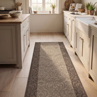 Baroque Taupe Kitchen Runner