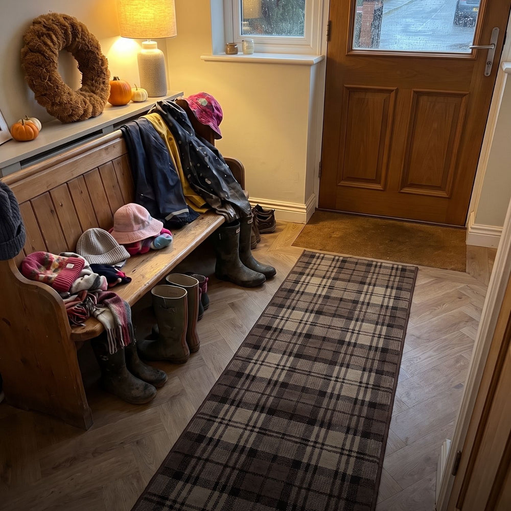 Tartan Black Hallway Rug Runners | Runrug