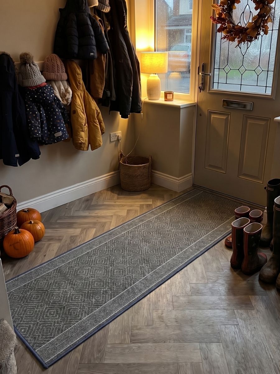 Grey runner in a kitchen