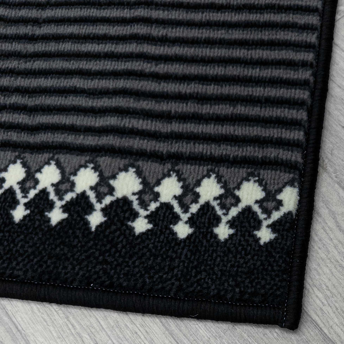 Portcullis Black Rug Runner