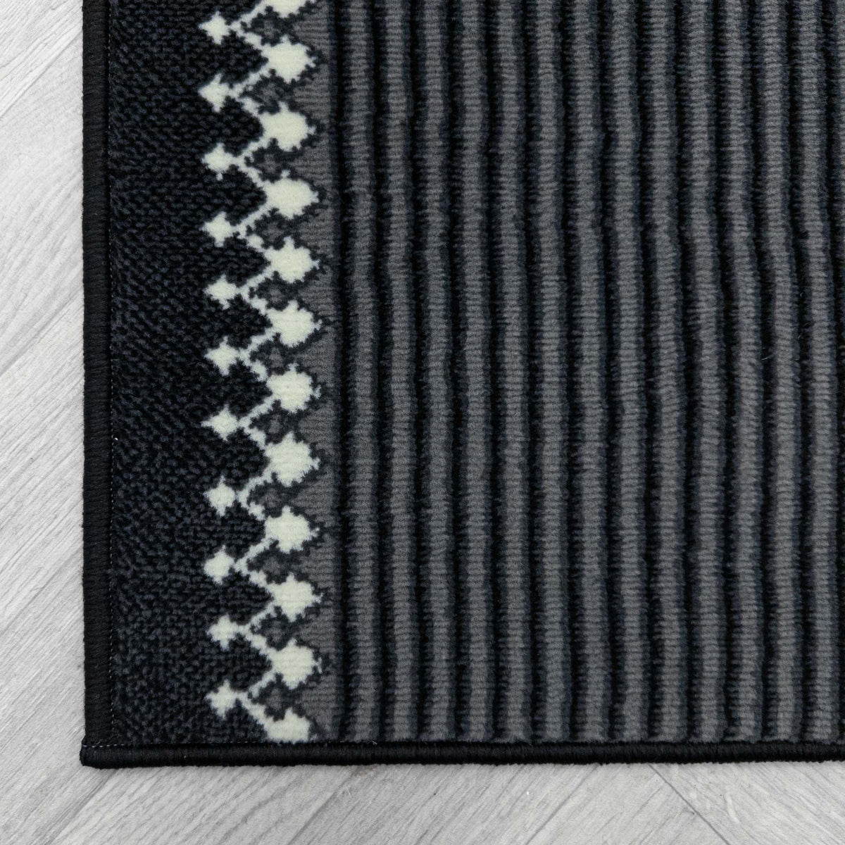 Portcullis Black Rug Runner