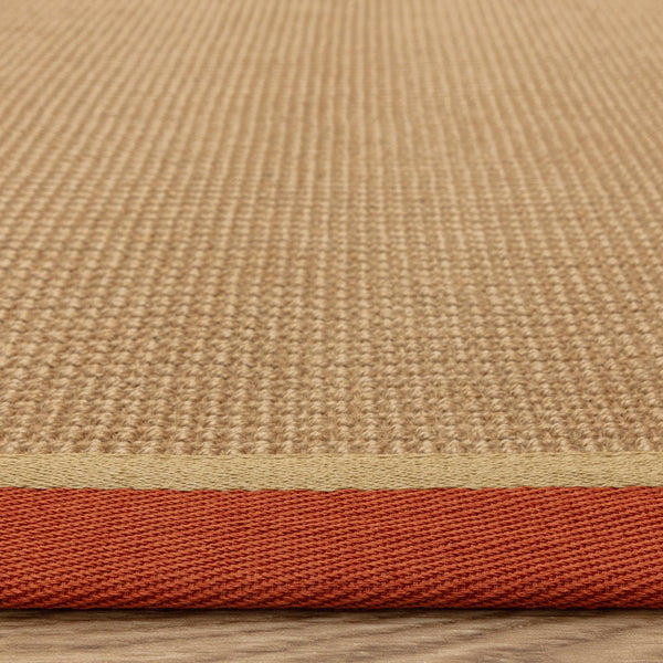 Bordo Boucle Rust Linen Rug