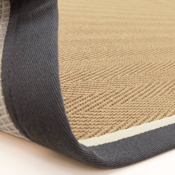 Bordo Herringbone Slate Cream Rug