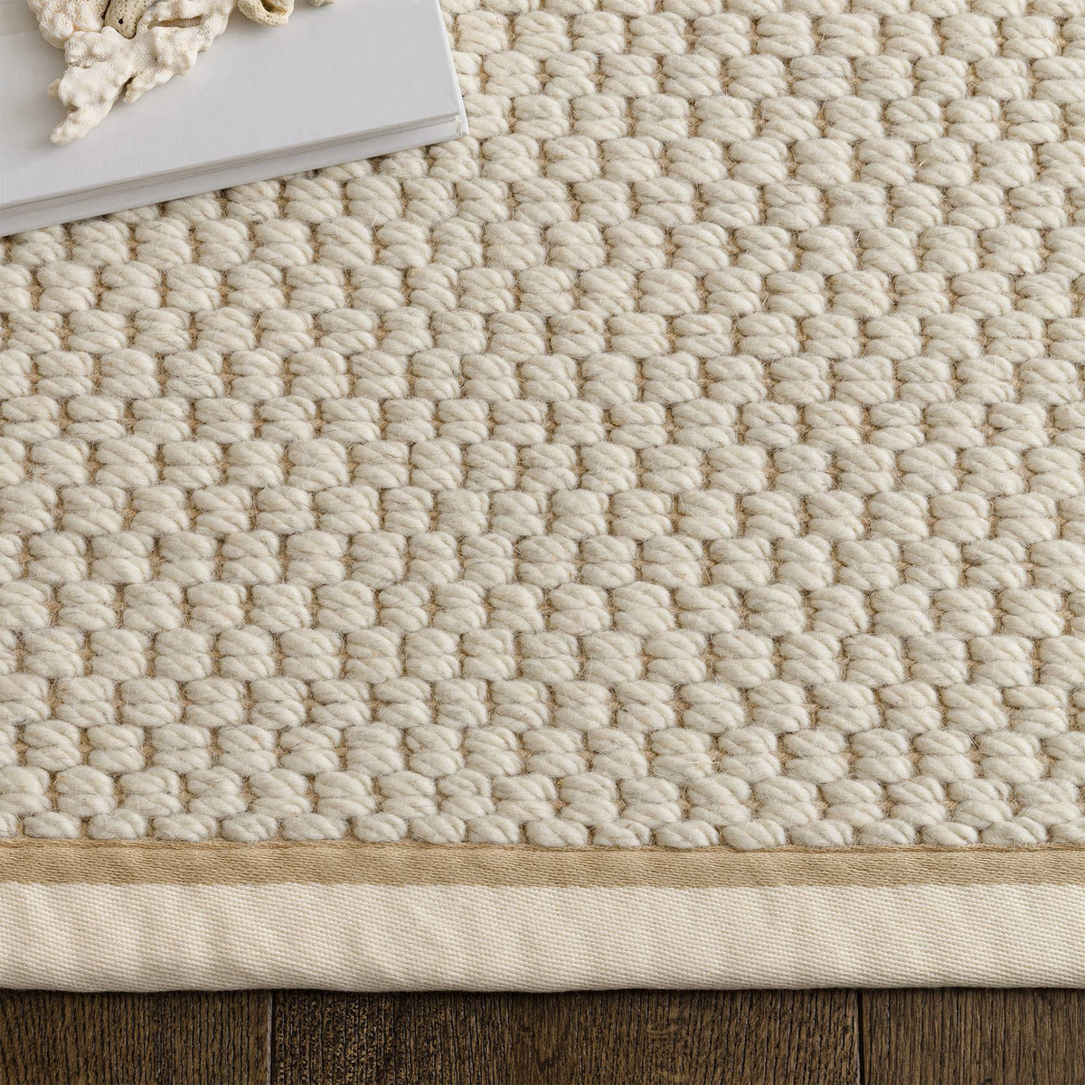 Korra Double Loop Cream Linen Rug