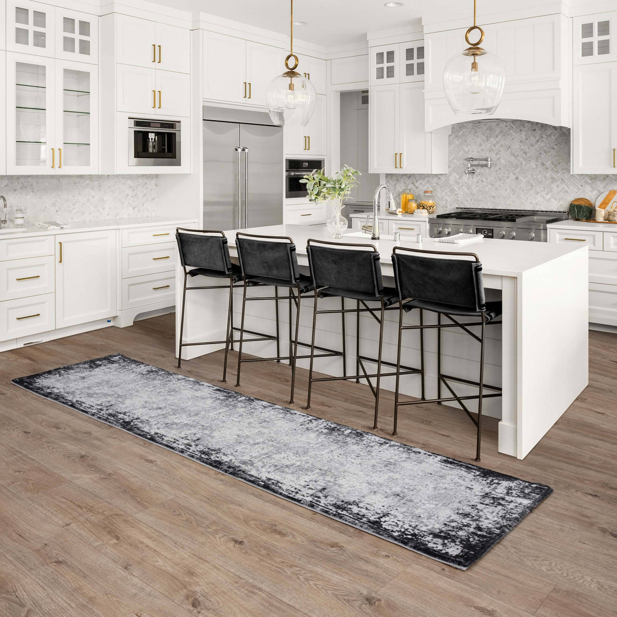 Kuza Border Grey Rug