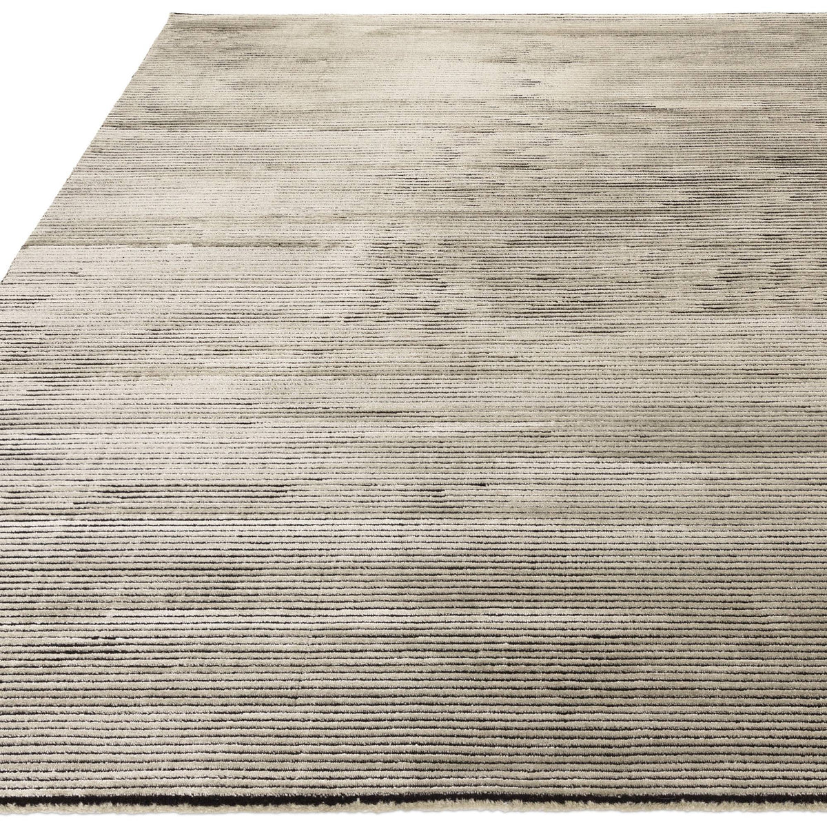 Kuza Plain Stripe Khaki Rug
