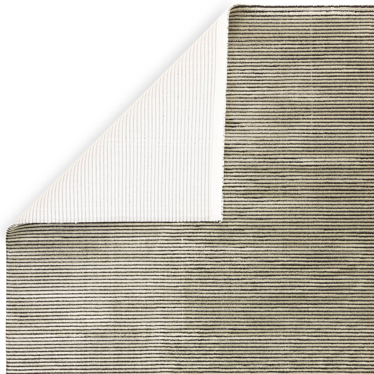 Kuza Plain Stripe Khaki Rug