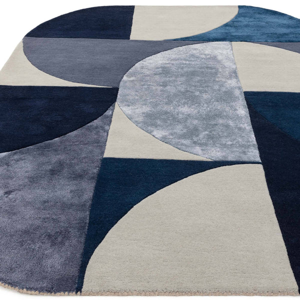 Matrix Oval Indigo Rug