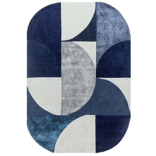 Matrix Oval Indigo Rug