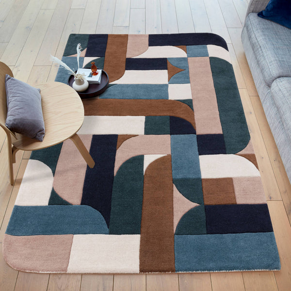 Matrix 89 Klotski Teal Rug