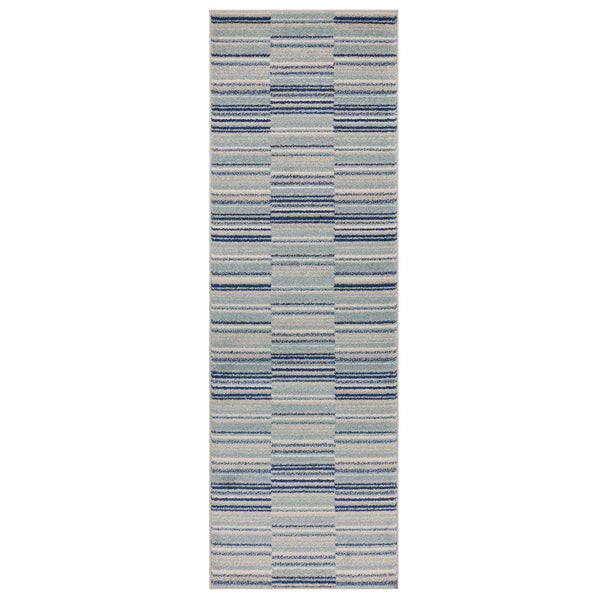 Muse Blue Stripe Rug MU05