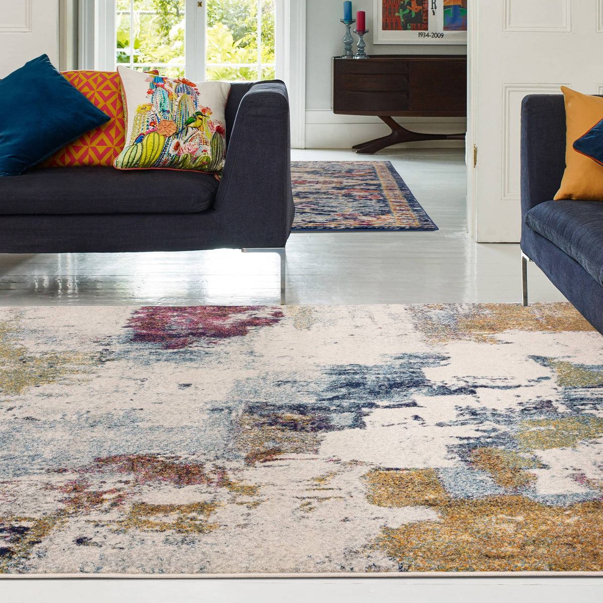 Nova NV22 Abstract Mustard Multi Rug