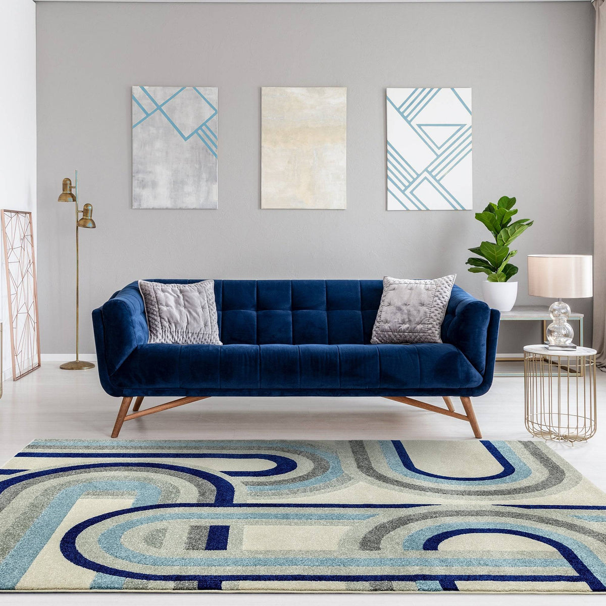 Nova NV30 Retro Blue Rug