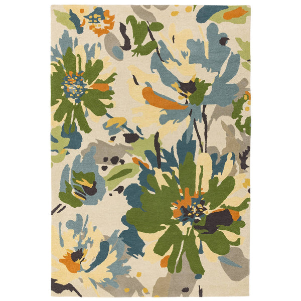 Reef RF11 Floral Green Multi Rug