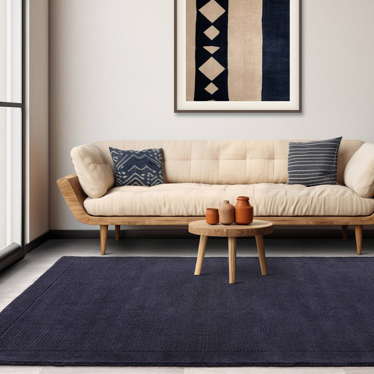 York Navy Rug